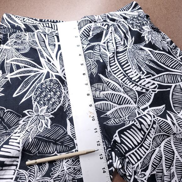 Christian Siriano Pants Women M B&W Linen Tropical Wide Leg Casual Boho Resort - Picture 6 of 10